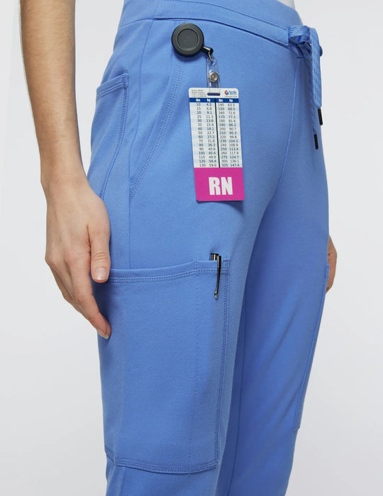 Jaanuu Scrubs Women's Cargo Scrub Pant Ceil Blue | scrub-supply.com