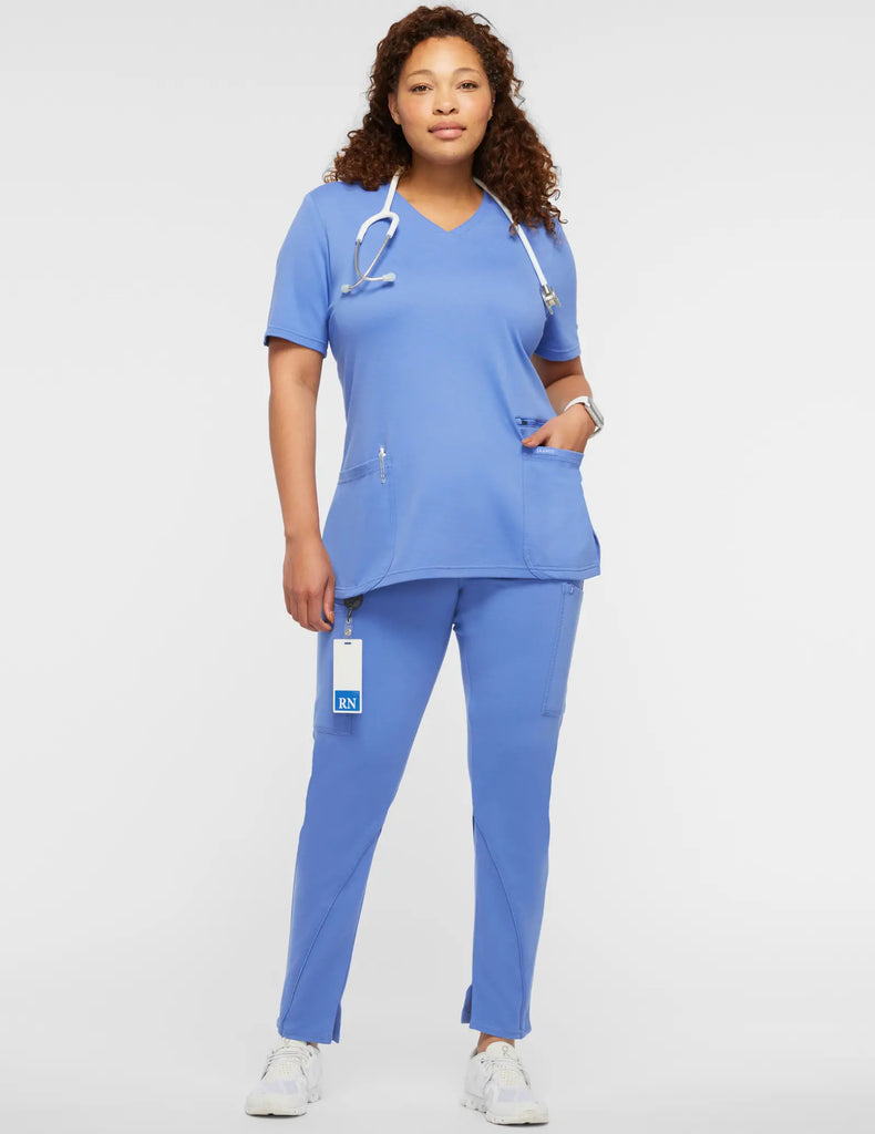 Jaanuu Scrubs Women's Cargo Scrub Pant Ceil Blue | scrub-supply.com