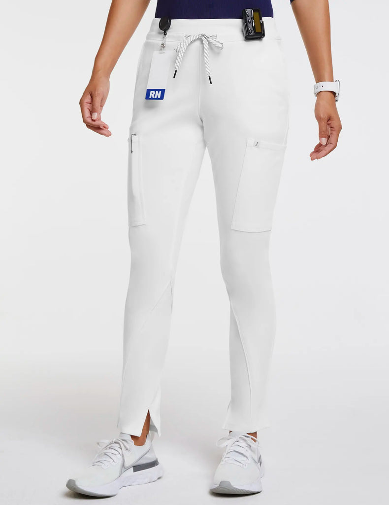 Jaanuu Scrubs Women's Cargo Scrub Pant White | scrub-supply.com