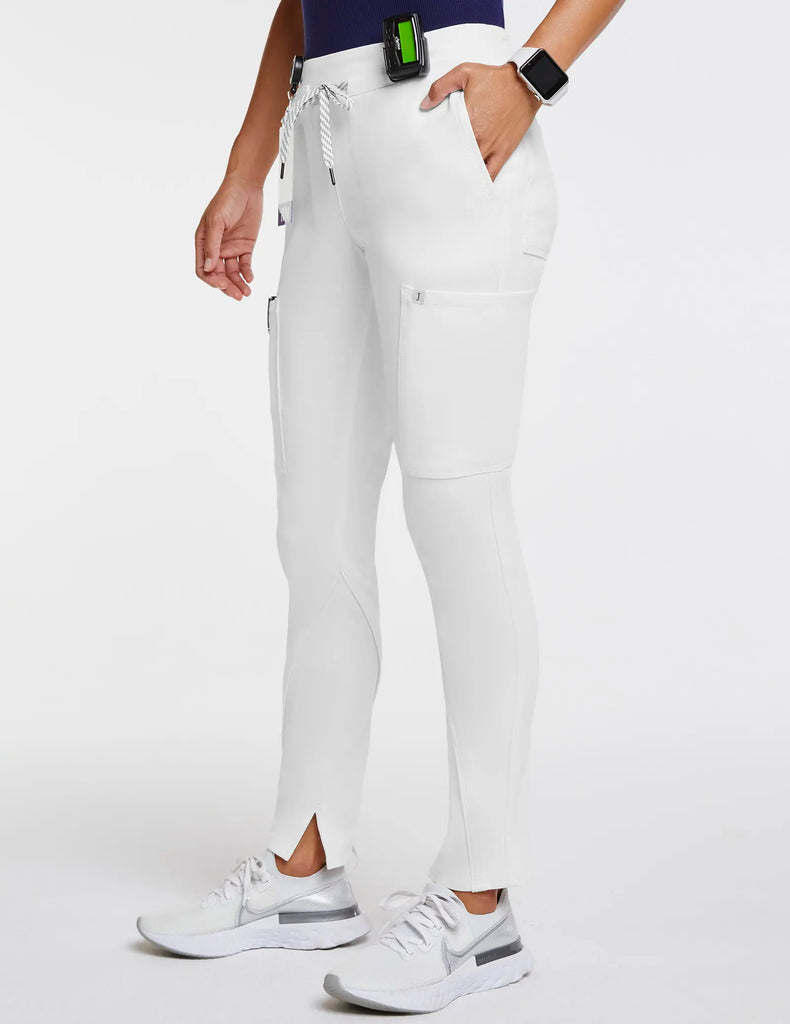 Jaanuu Scrubs Women's Cargo Scrub Pant White | scrub-supply.com