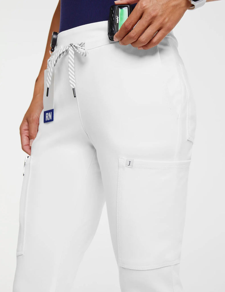 Jaanuu Scrubs Women's Cargo Scrub Pant White | scrub-supply.com