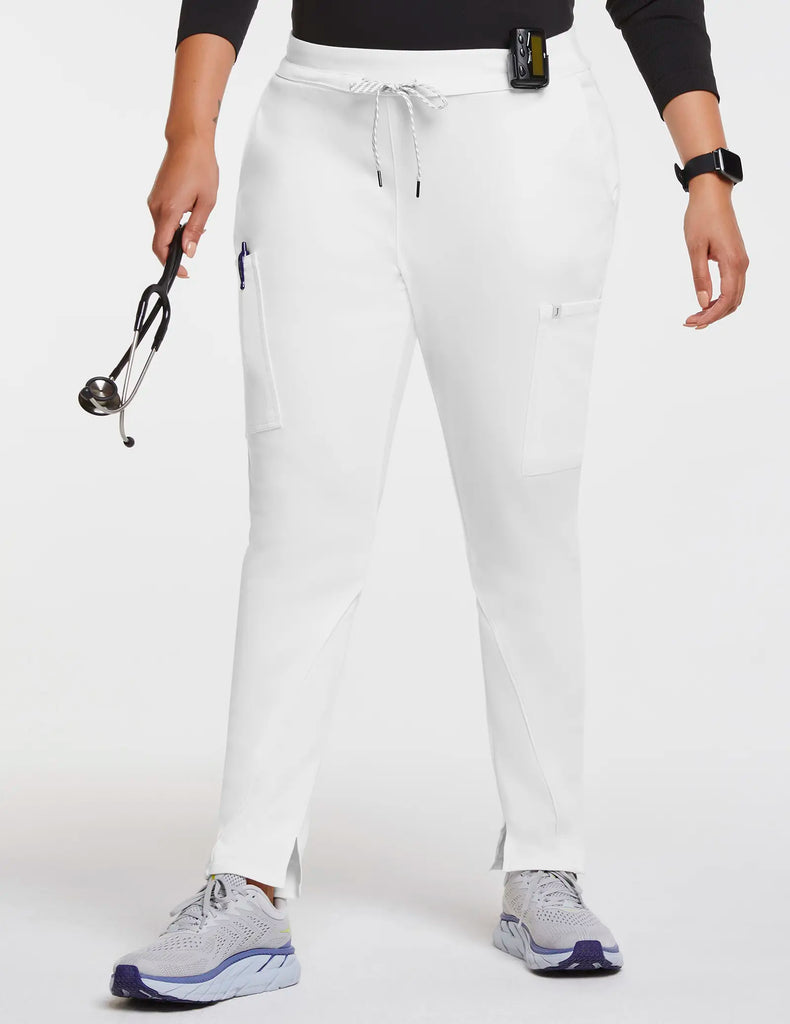 Jaanuu Scrubs Women's Cargo Scrub Pant White | scrub-supply.com