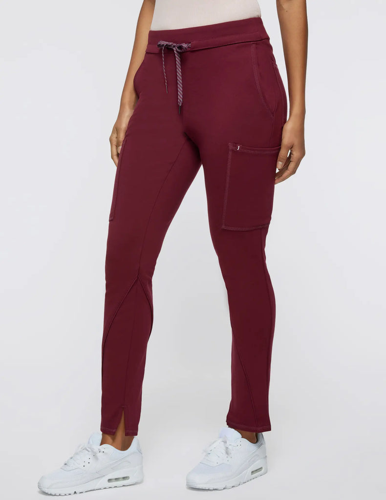 Jaanuu Scrubs Women's Cargo Scrub Pant Wine | scrub-supply.com