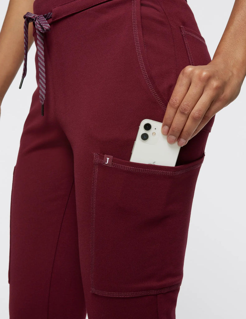 Jaanuu Scrubs Women's Cargo Scrub Pant Wine | scrub-supply.com