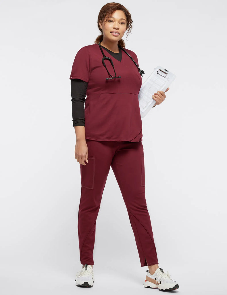 Jaanuu Scrubs Women's Cargo Scrub Pant Wine | scrub-supply.com