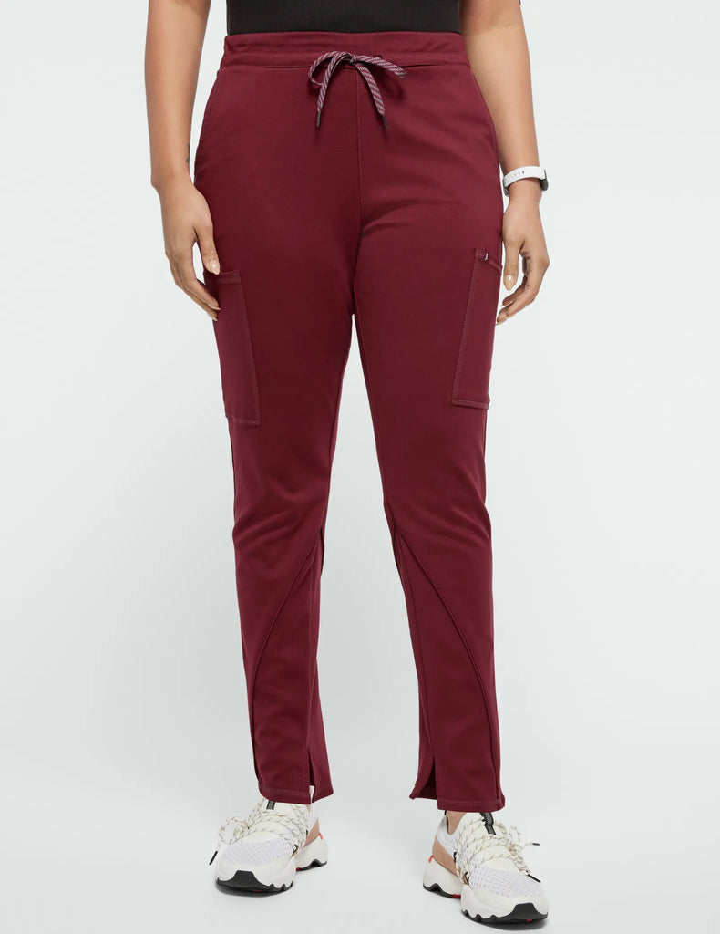 Jaanuu Scrubs Women's Cargo Scrub Pant Wine | scrub-supply.com