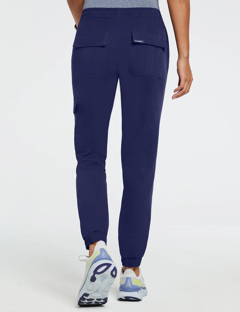 Jaanuu Scrubs Women's Women’s Rose Zip Essential Jogger Navy | scrub-supply.com