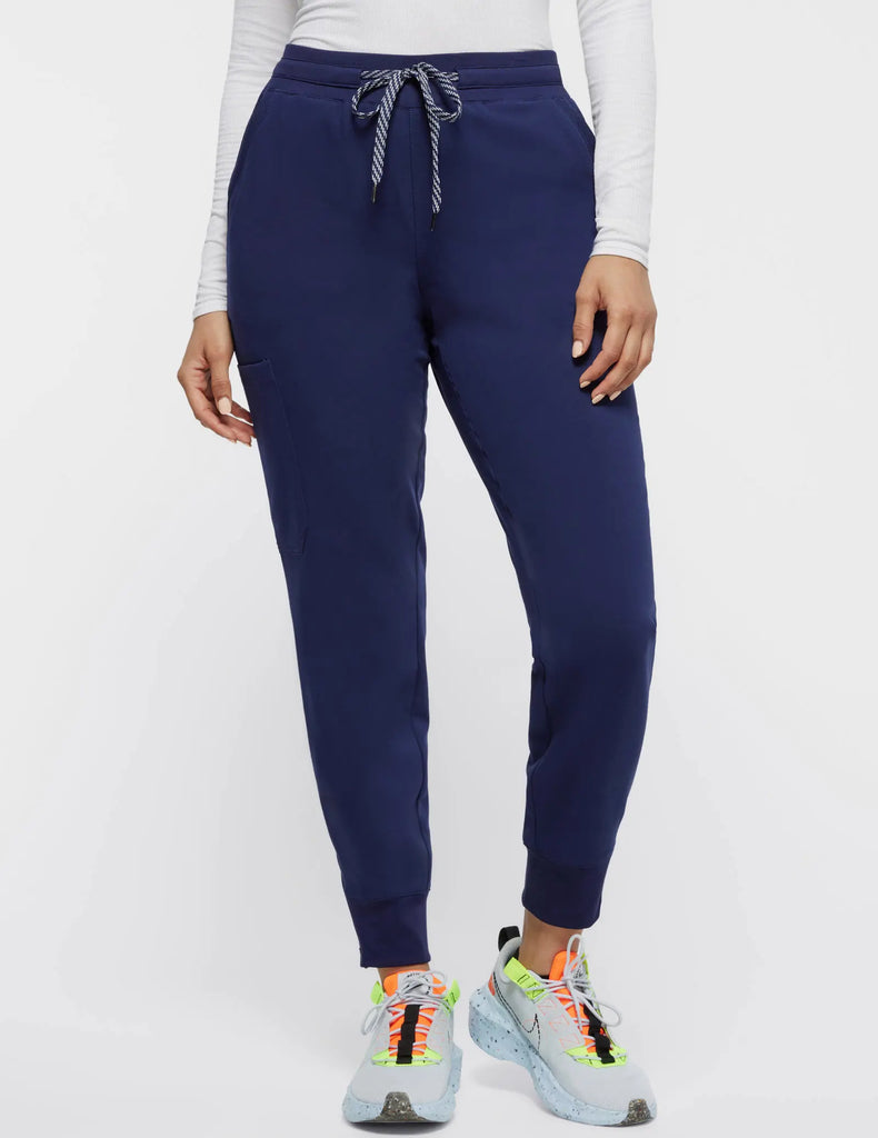 Jaanuu Scrubs Women's 6-Pocket Ankle Zip Scrub Jogger Navy | scrub-supply.com