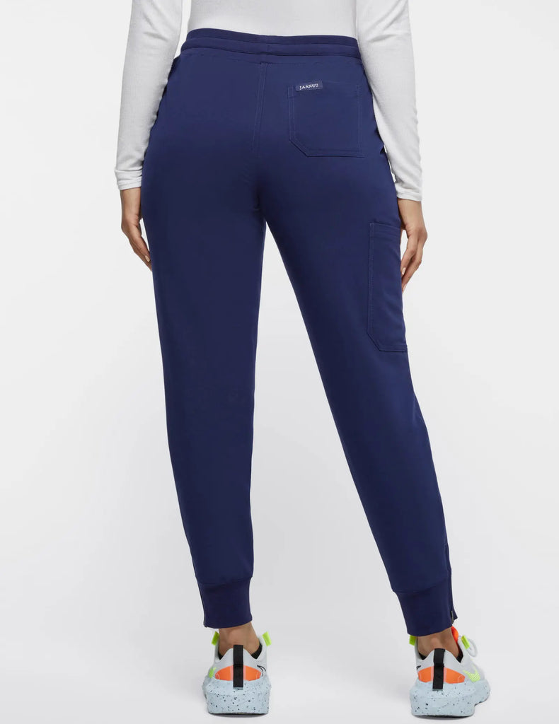 Jaanuu Scrubs Women's 6-Pocket Ankle Zip Scrub Jogger Navy | scrub-supply.com