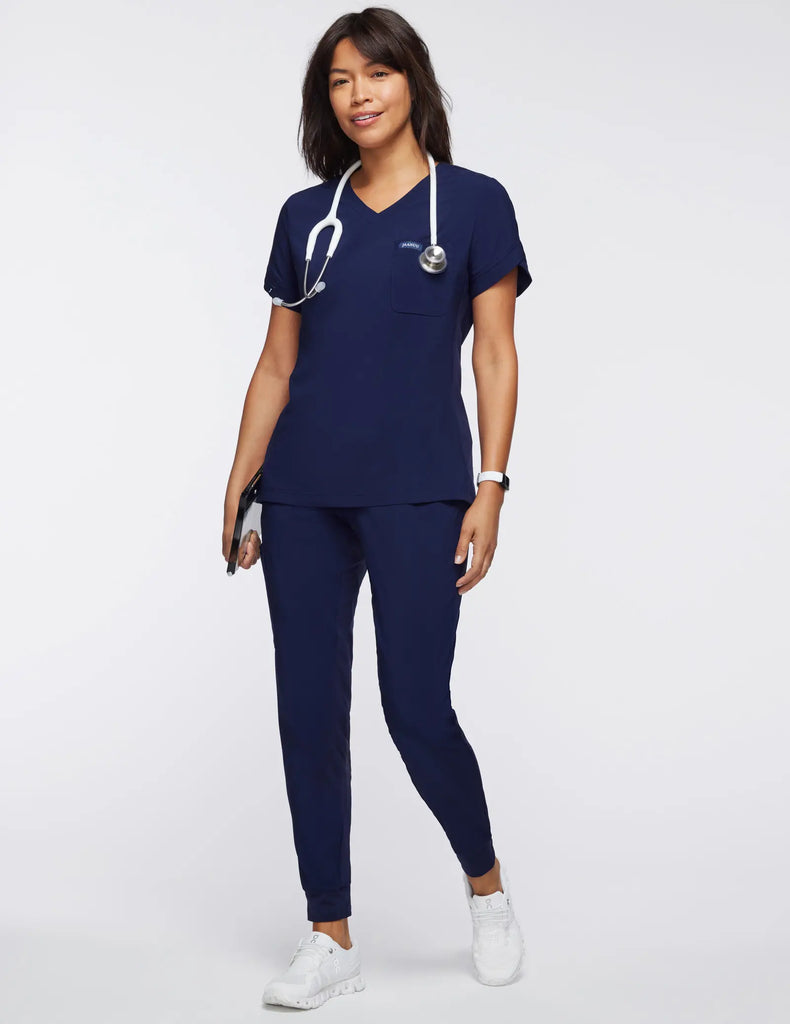 Jaanuu Scrubs Women's All-Day Performance Scrub Jogger Navy | scrub-supply.com