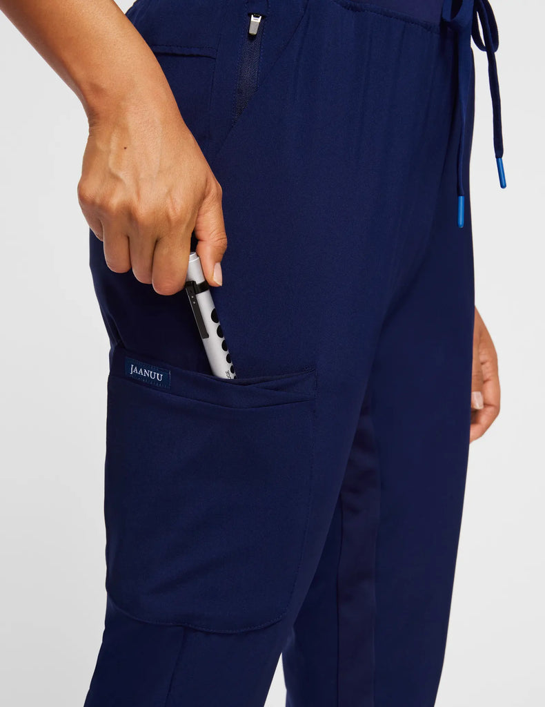 Jaanuu Scrubs Women's All-Day Performance Scrub Jogger Navy | scrub-supply.com