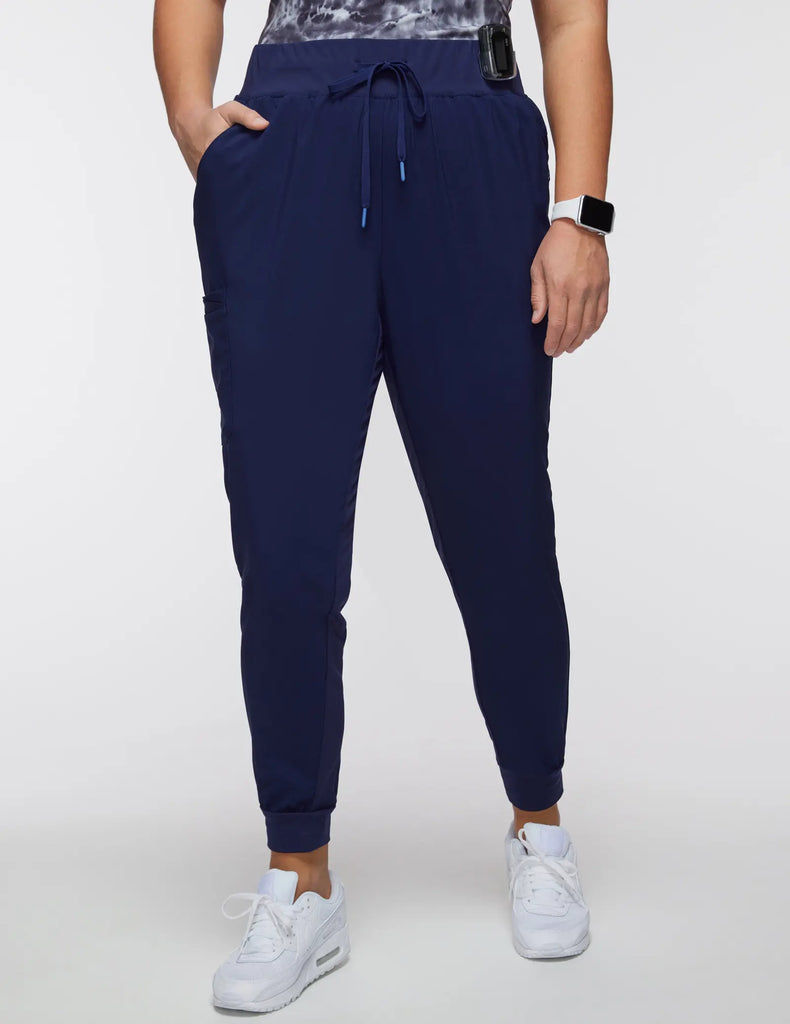 Jaanuu Scrubs Women's All-Day Performance Scrub Jogger Navy | scrub-supply.com