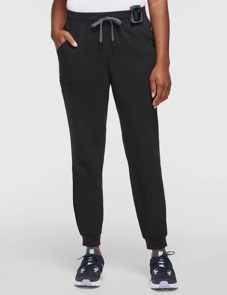 Jaanuu Scrubs Women's 5-Pocket Classic Scrub Jogger Black | scrub-supply.com