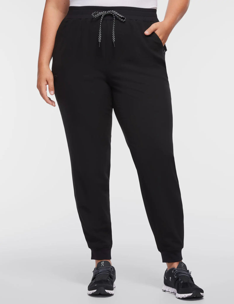 Jaanuu Scrubs Women's 5-Pocket Classic Scrub Jogger Black | scrub-supply.com