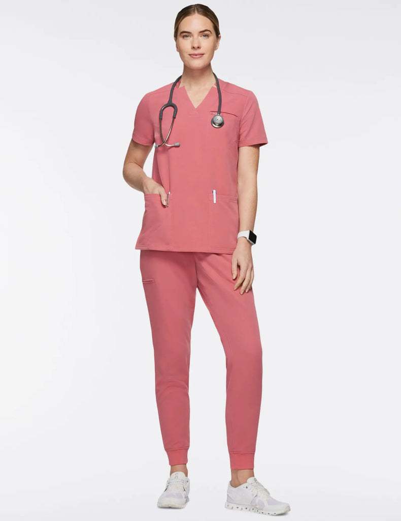 Jaanuu Scrubs Women's 5-Pocket Classic Scrub Jogger Dusty Rose | scrub-supply.com