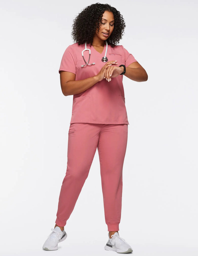 Jaanuu Scrubs Women's 5-Pocket Classic Scrub Jogger Dusty Rose | scrub-supply.com