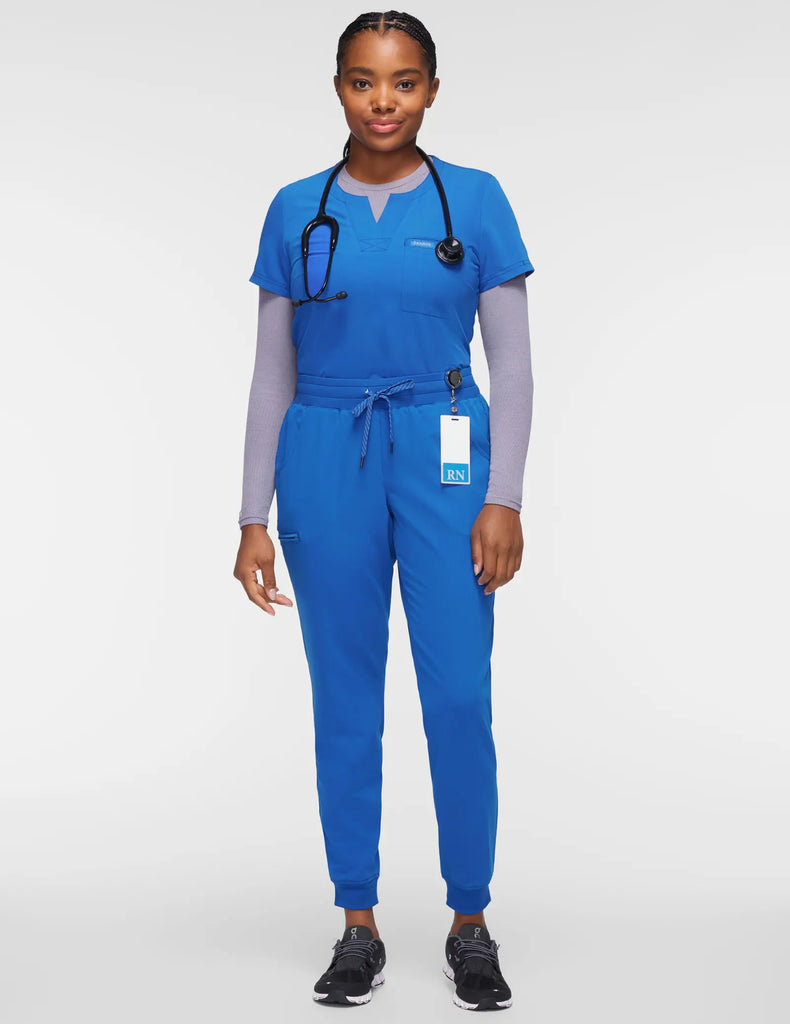 Jaanuu Scrubs Women's 5-Pocket Classic Scrub Jogger Royal Blue | scrub-supply.com