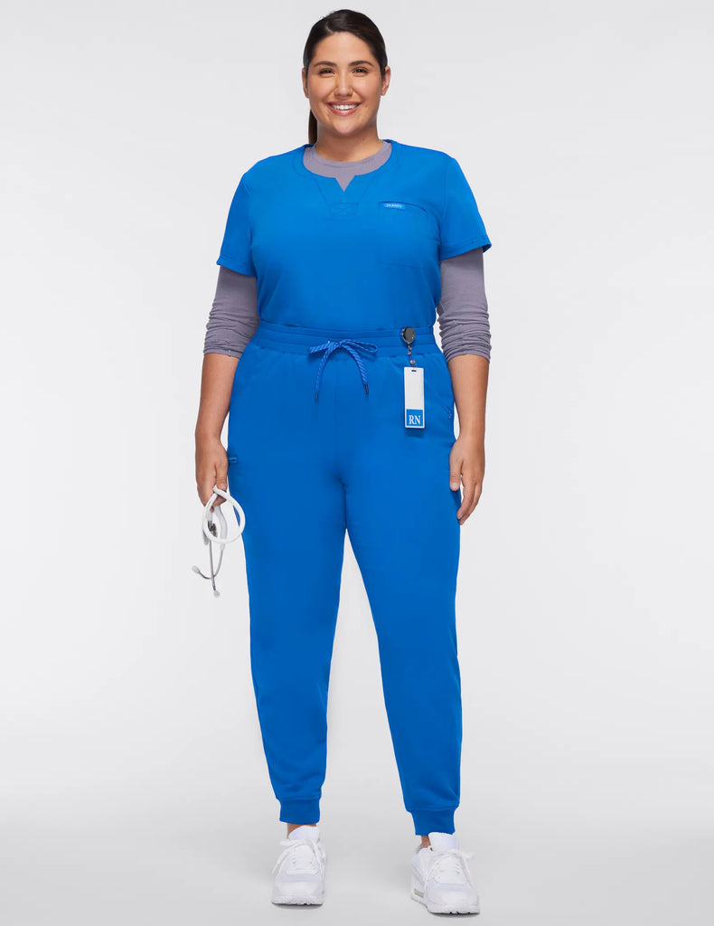 Jaanuu Scrubs Women's 5-Pocket Classic Scrub Jogger Royal Blue | scrub-supply.com