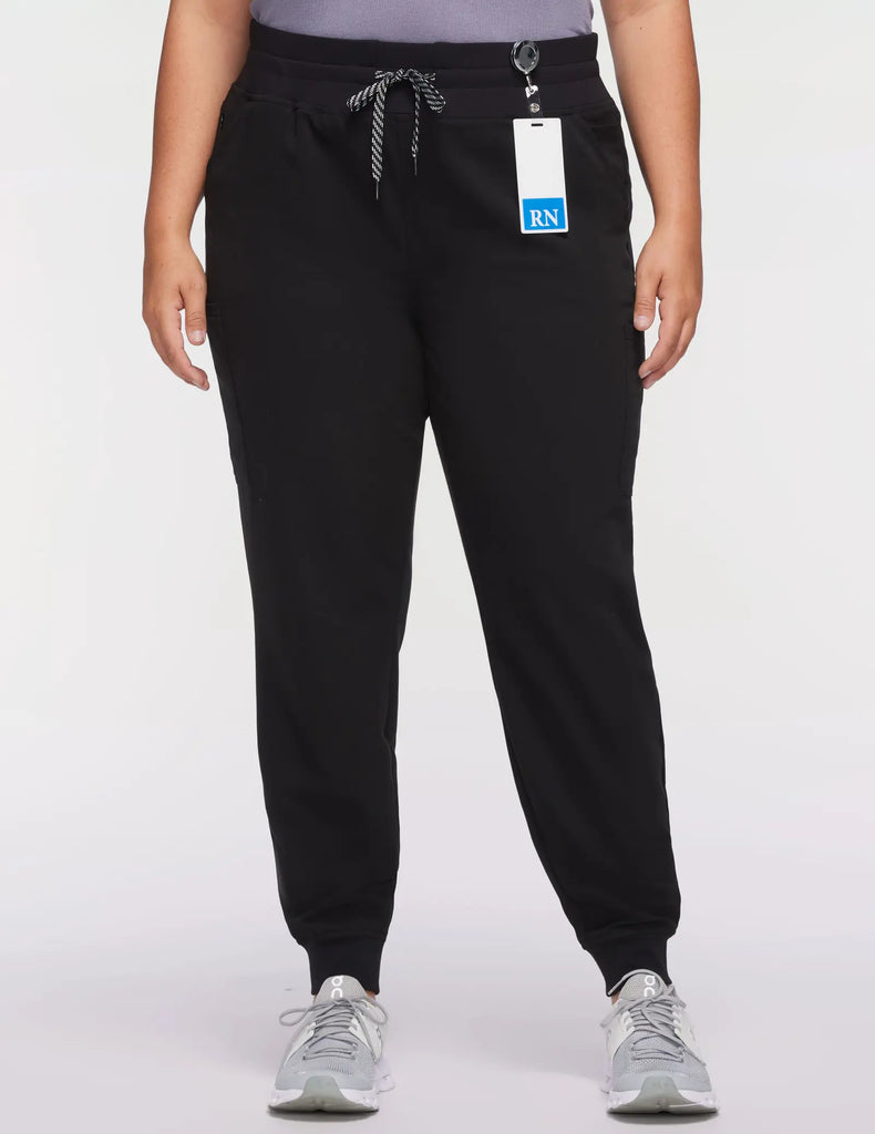 Jaanuu Scrubs Women's 13-Pocket Scrub Jogger Black | scrub-supply.com