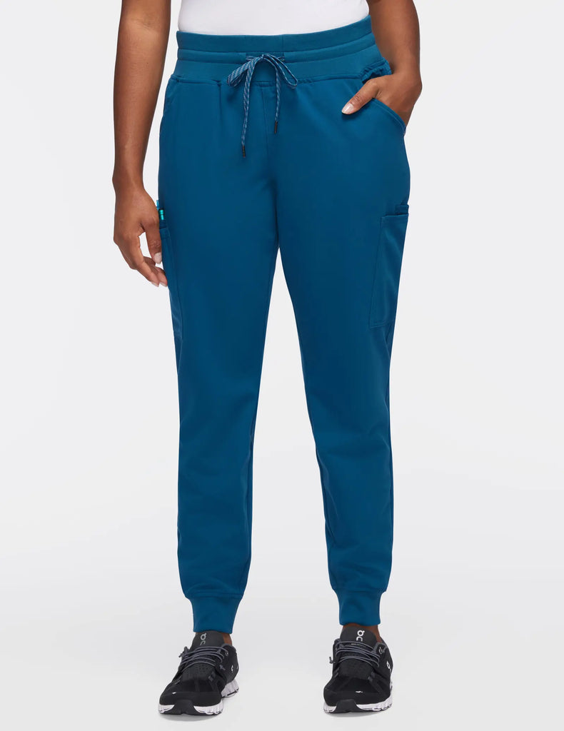 Jaanuu Scrubs Women's 13-Pocket Scrub Jogger Caribbean Blue | scrub-supply.com