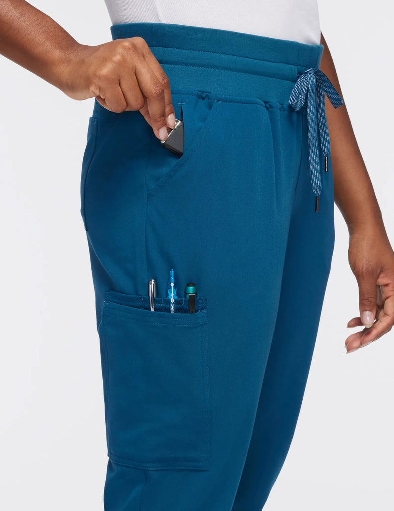 Jaanuu Scrubs Women's 13-Pocket Scrub Jogger Caribbean Blue | scrub-supply.com