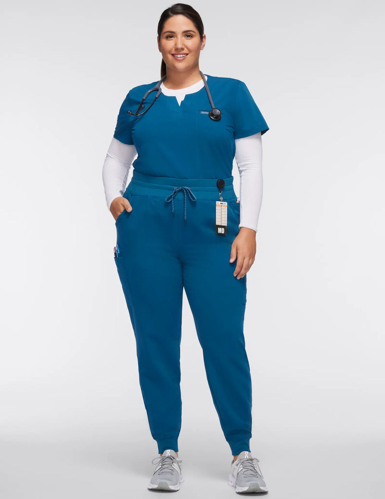 Jaanuu Scrubs Women's 13-Pocket Scrub Jogger Caribbean Blue | scrub-supply.com