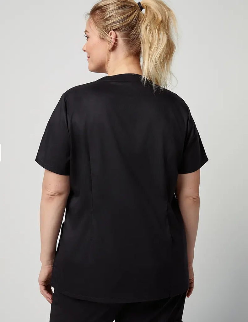 Jaanuu Scrubs Women's Relaxed V-Neck Top Black | scrub-supply.com