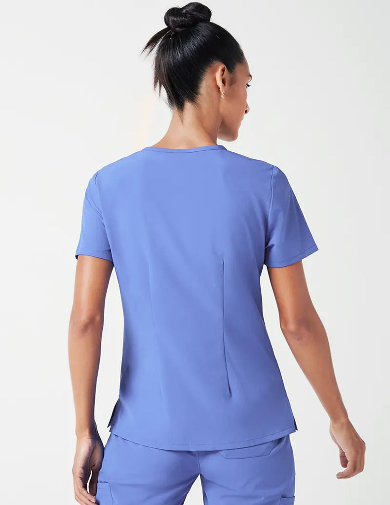 Jaanuu Scrubs Women's Vital V-Neck Top Ceil Blue | scrub-supply.com