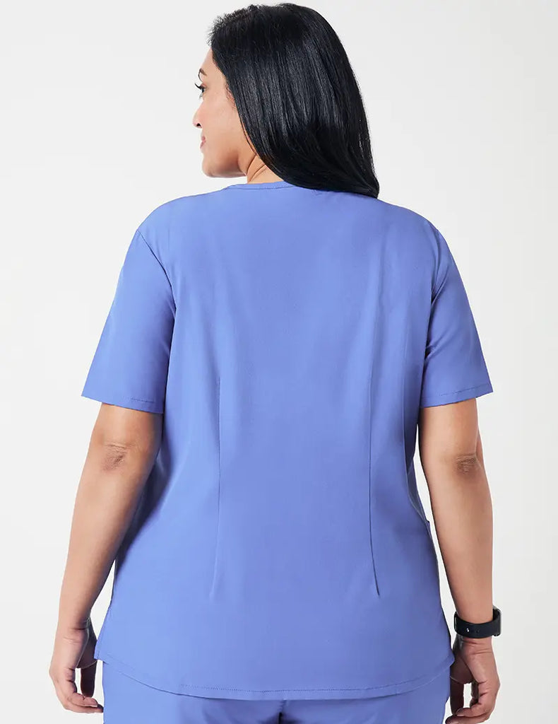 Jaanuu Scrubs Women's Vital V-Neck Top Ceil Blue | scrub-supply.com