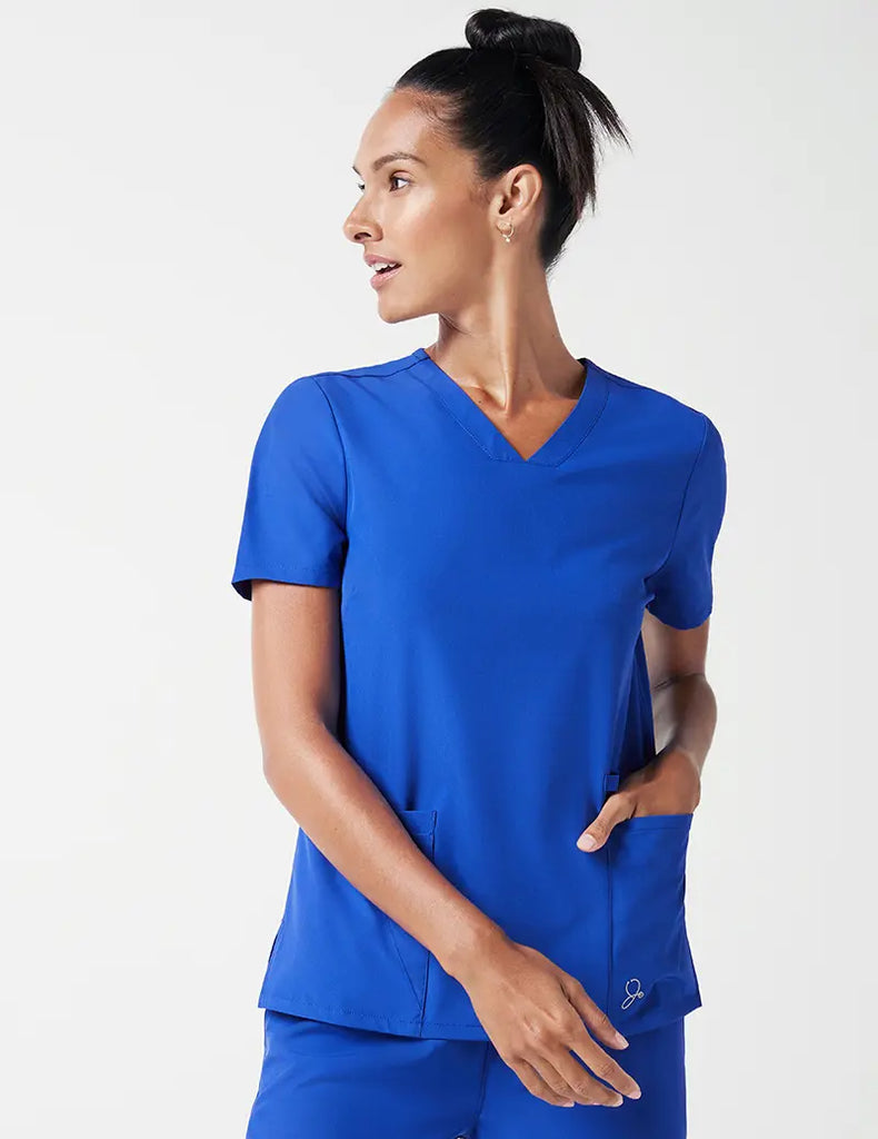 Jaanuu Scrubs Women's Vital V-Neck Top Royal Blue | scrub-supply.com