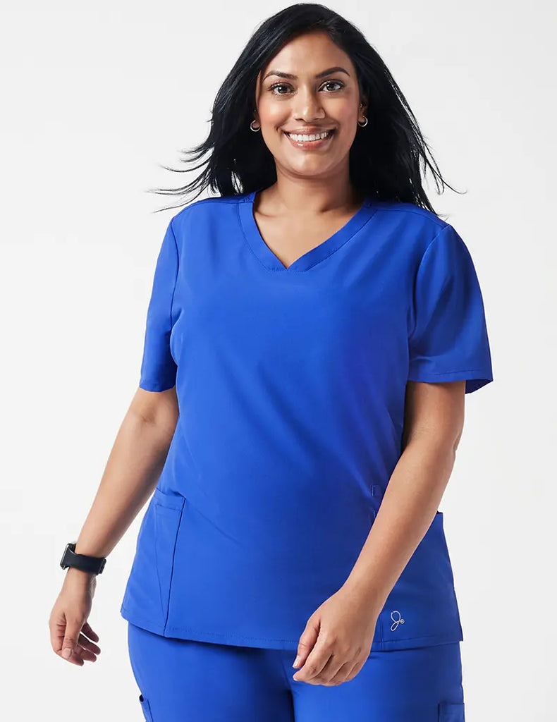 Jaanuu Scrubs Women's Vital V-Neck Top Royal Blue | scrub-supply.com