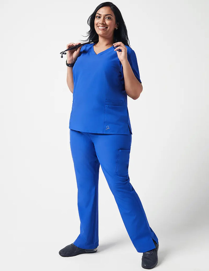 Jaanuu Scrubs Women's Vital V-Neck Top Royal Blue | scrub-supply.com