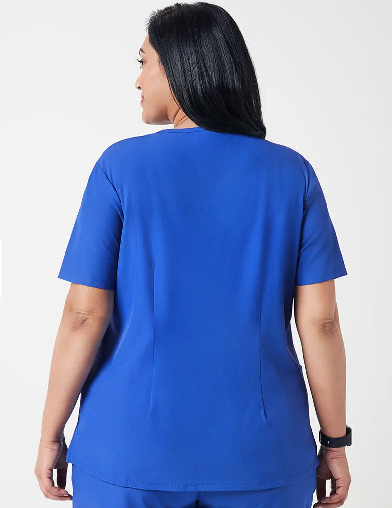 Jaanuu Scrubs Women's Vital V-Neck Top Royal Blue | scrub-supply.com