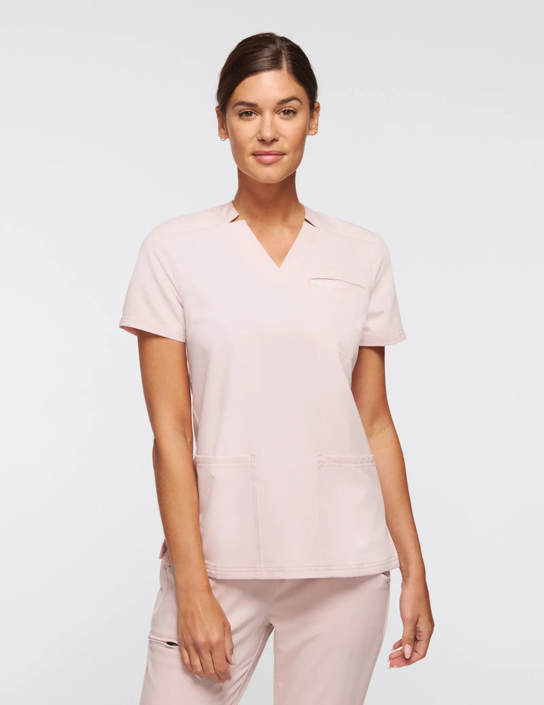 Jaanuu Scrubs Women's 3-Pocket Scrub Top Blushing Pink | scrub-supply.com