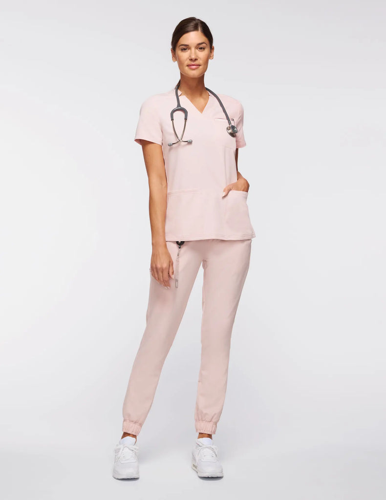 Jaanuu Scrubs Women's 3-Pocket Scrub Top Blushing Pink | scrub-supply.com