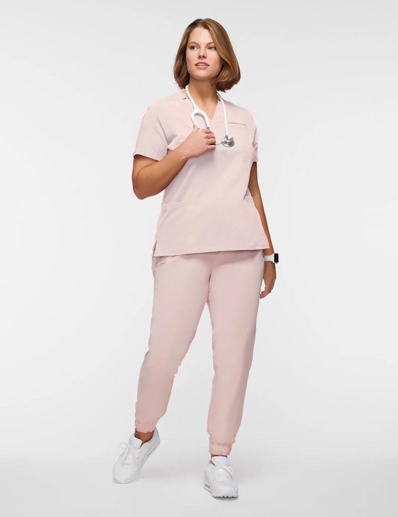 Jaanuu Scrubs Women's 3-Pocket Scrub Top Blushing Pink | scrub-supply.com