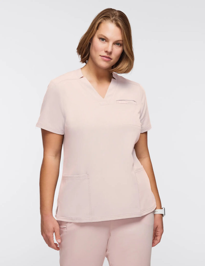 Jaanuu Scrubs Women's 3-Pocket Scrub Top Blushing Pink | scrub-supply.com