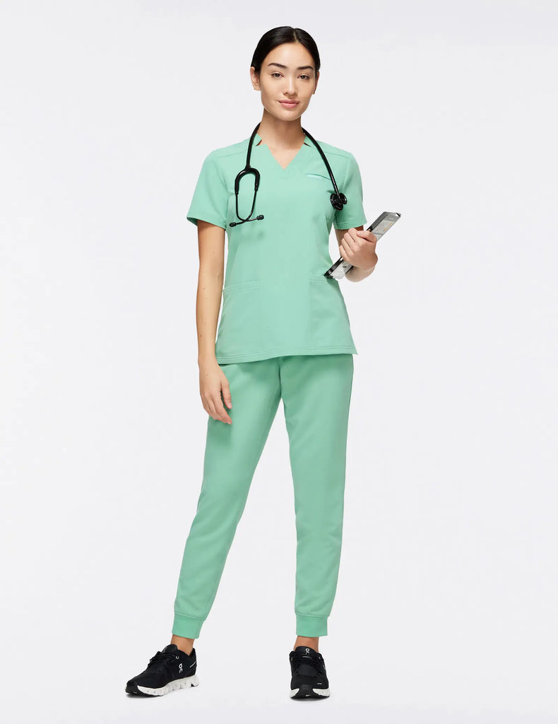 Jaanuu Scrubs Women's 3-Pocket Scrub Top Jade | scrub-supply.com