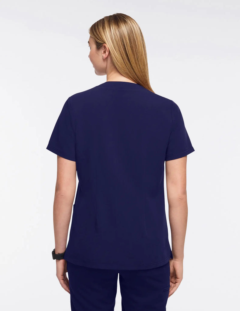 Jaanuu Scrubs Women's 3-Pocket Scrub Top Navy | scrub-supply.com