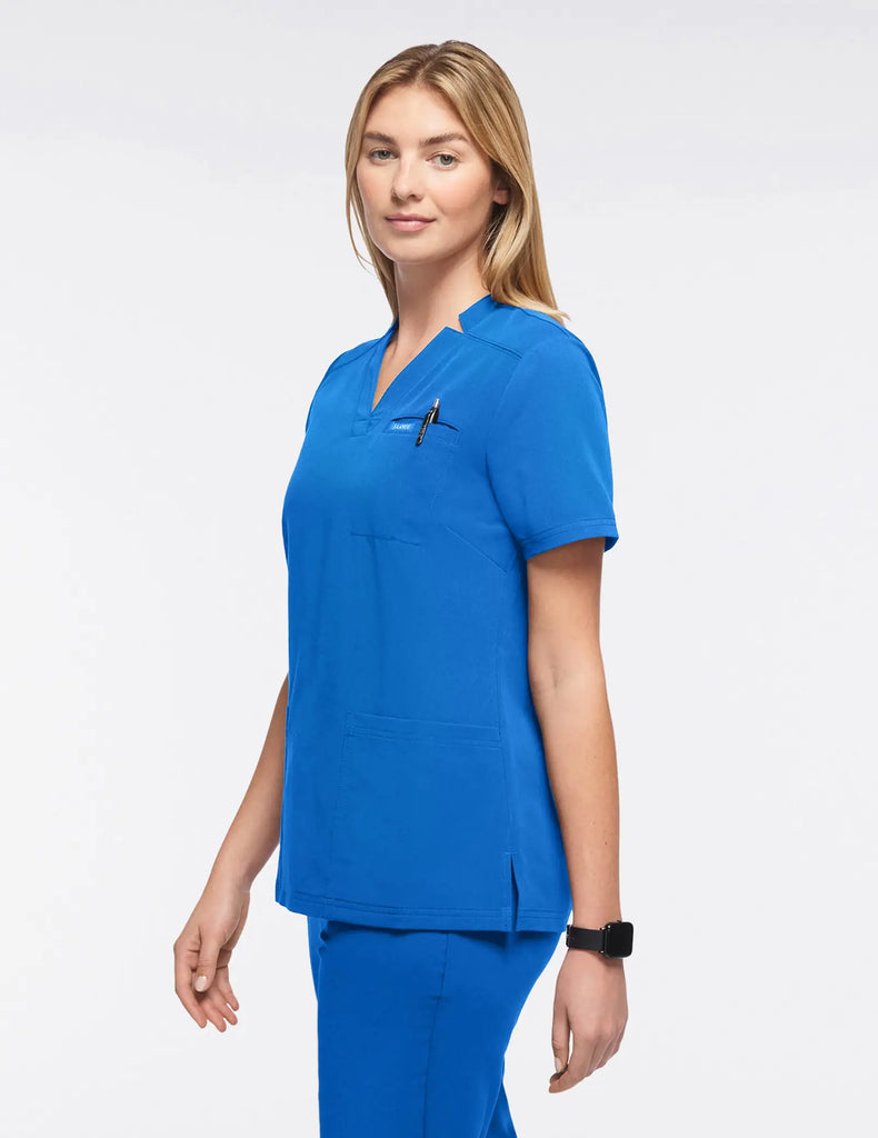 Jaanuu Scrubs Women's 3-Pocket Scrub Top Royal Blue | scrub-supply.com