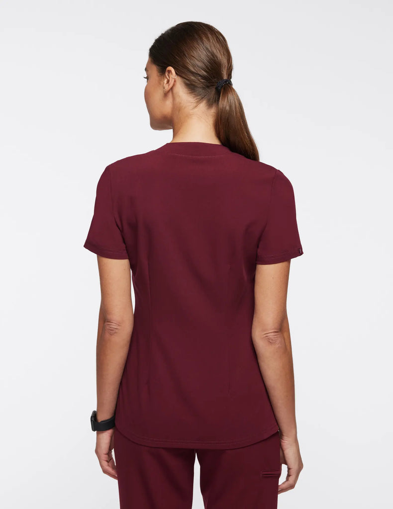 Jaanuu Scrubs Women's 3-Pocket Scrub Top Wine | scrub-supply.com