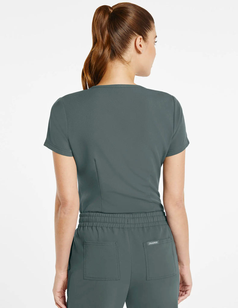 Jaanuu Scrubs Women's 1-Pocket Tuck-In Scrub Top Alpine Green | scrub-supply.com