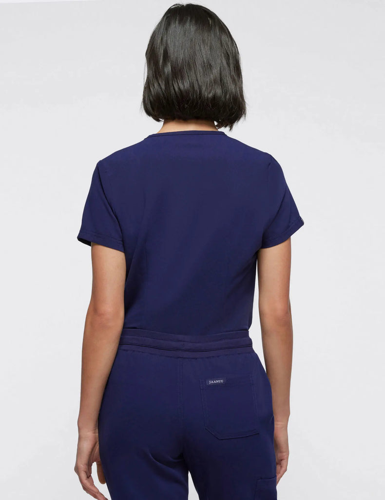 Jaanuu Scrubs Women's 1-Pocket Tuck-In Scrub Top Navy | scrub-supply.com