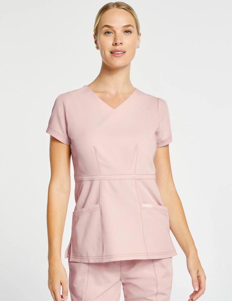 Jaanuu Scrubs Women's Signature Peplum Top Blushing Pink | scrub-supply.com