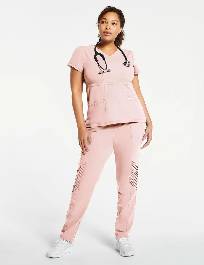 Jaanuu Scrubs Women's Signature Peplum Top Blushing Pink | scrub-supply.com