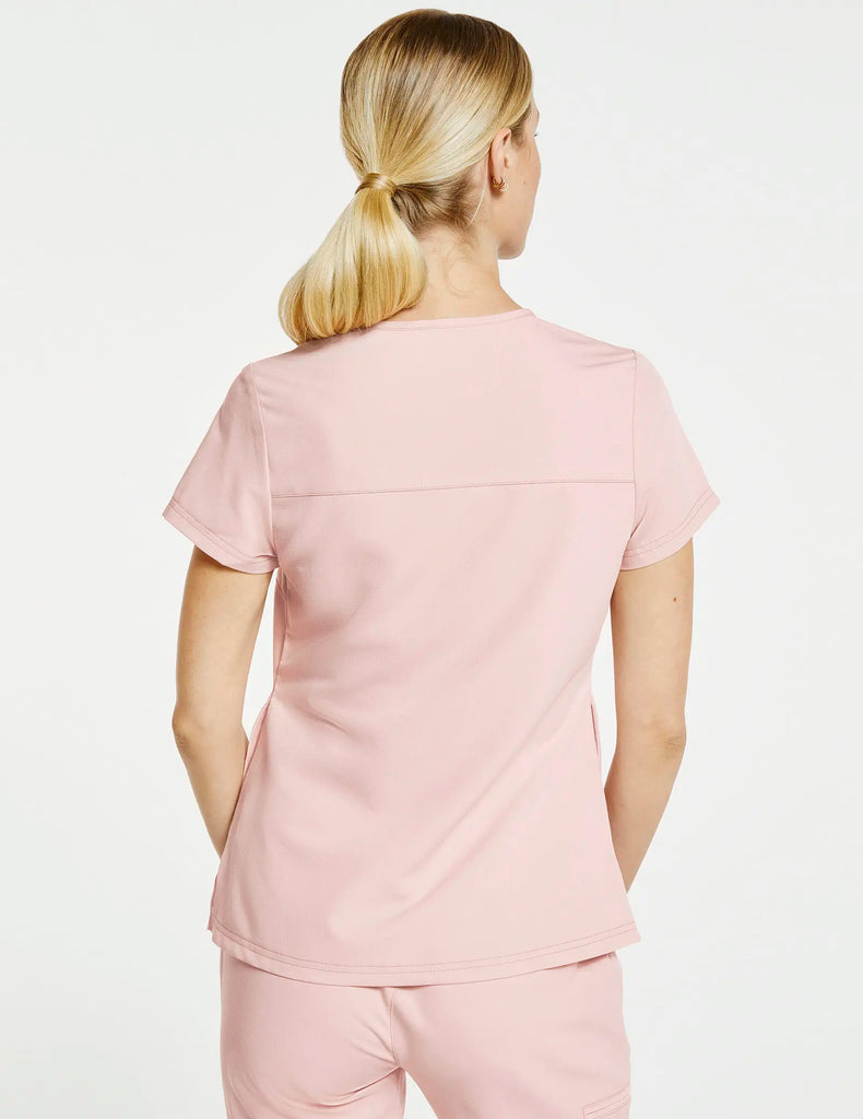 Jaanuu Scrubs Women's 3-Pocket Notched Top Blushing Pink | scrub-supply.com