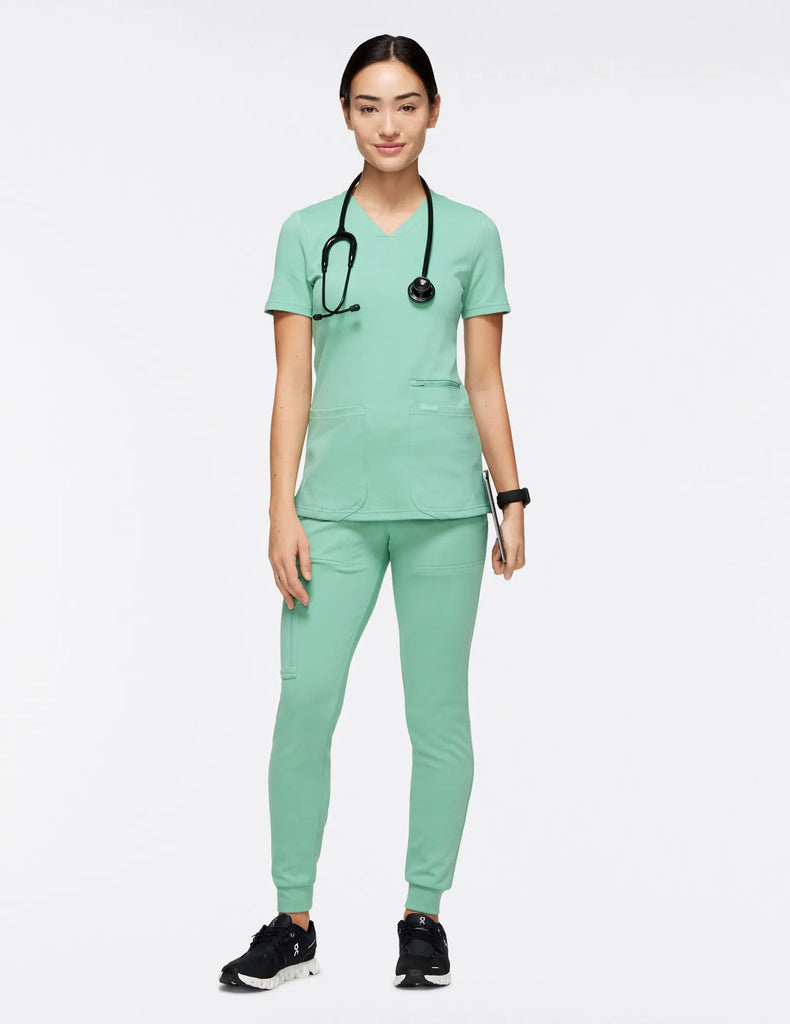 Jaanuu Scrubs Women's 4-Pocket V-Neck Scrub Top Jade | scrub-supply.com