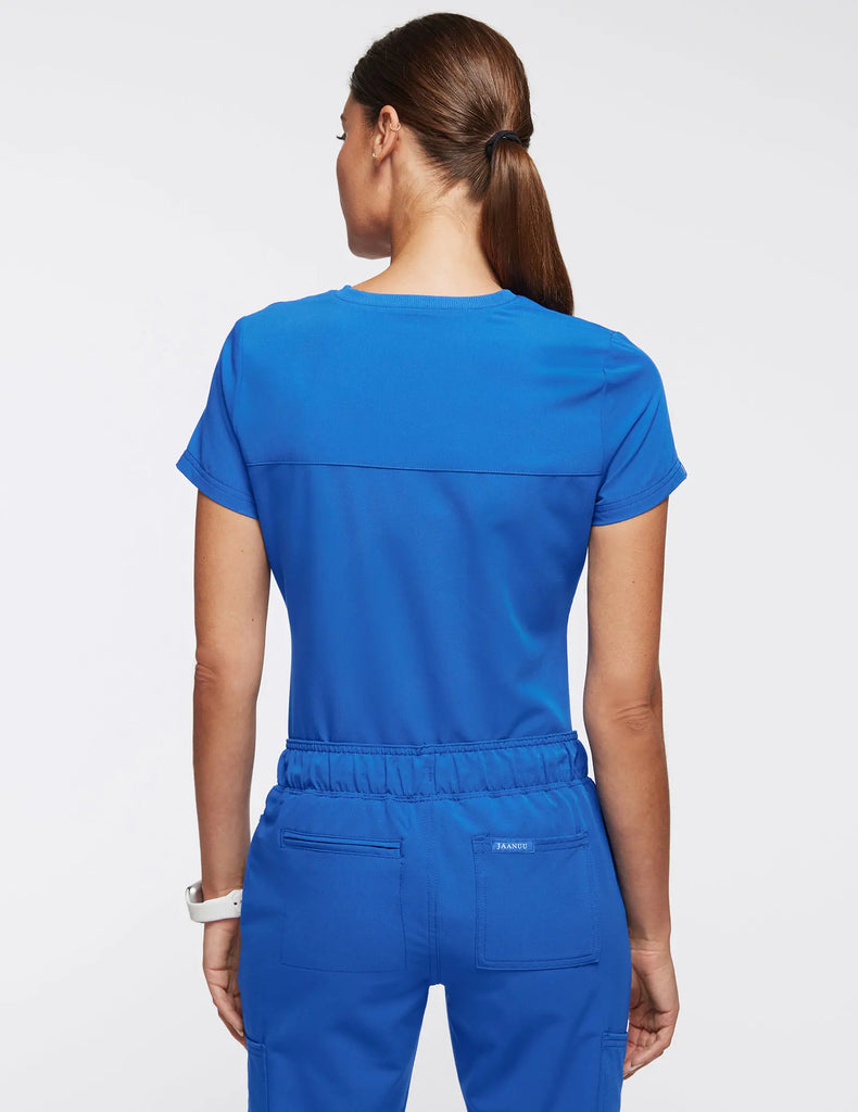 Jaanuu Scrubs Women's 2-Pocket Tuck-In Scrub Top Royal Blue | scrub-supply.com