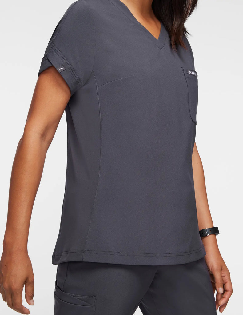 Jaanuu Scrubs Women's Performance V-Neck Scrub Top Slate | scrub-supply.com