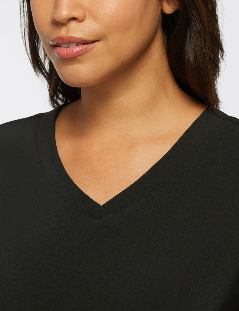 Jaanuu Scrubs Women's Tulip Scrub Top Black | scrub-supply.com